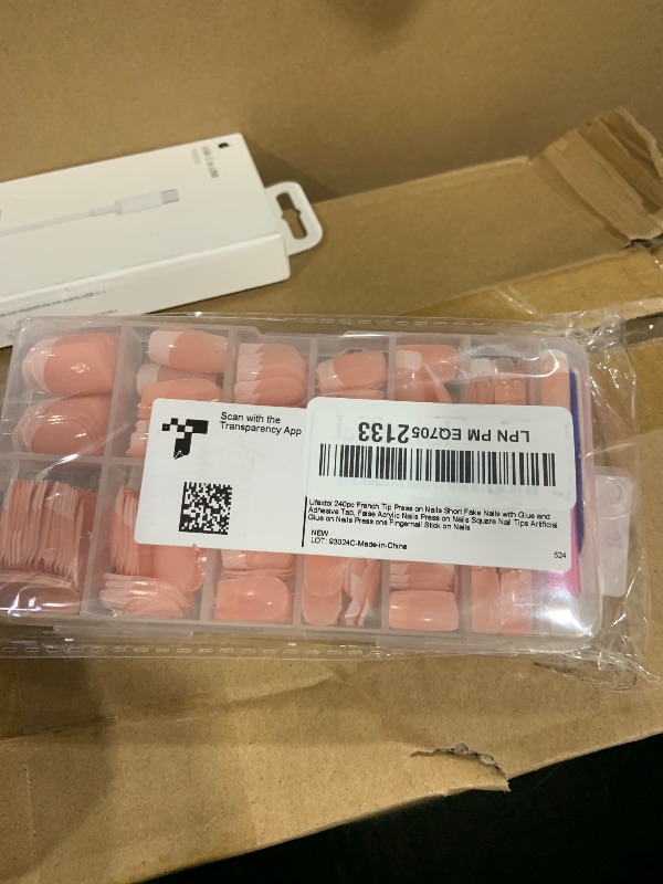 Photo 1 of Lifextol 240pc French Tip Press on Nails Short Fake Nails with Glue and Adhesive Tab, False Acrylic Nails Press on Nails Square Nail Tips Artificial Glue on Nails Press ons Fingernail Stick on Nails