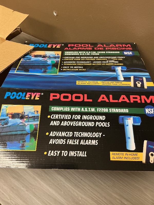 Photo 1 of PoolEye Immersion Mountable Pool Alarm Compatible with Inground & Aboveground Pools ASTM-Compliant, Water Motion Sensor Advanced Technology Dual Protection, Poolside and In-Home Sirens, Multicolor