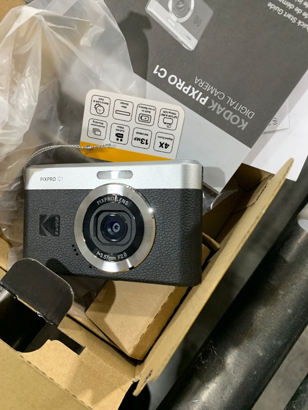 Photo 1 of KODAK PIXPRO C1 Friendly Zoom Digital Camera - 13MP Compact Point and Shoot with 2.8” 180° Tilt LCD Flip Screen, Retro Vintage Design with 4X Zoom and 1080P Full HD Video for Travel, Vlogging, Black