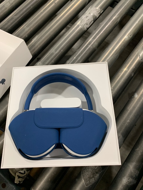 Photo 1 of Apple AirPods Max Wireless Over-Ear Headphones, Active Noise Cancelling, Transparency Mode, Personalized Spatial Audio, Dolby Atmos, Bluetooth Headphones for iPhone – Sky Blue