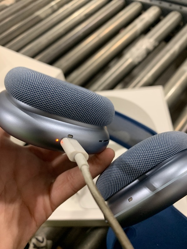 Photo 1 of Apple AirPods Max Wireless Over-Ear Headphones, Active Noise Cancelling, Transparency Mode, Personalized Spatial Audio, Dolby Atmos, Bluetooth Headphones for iPhone – Sky Blue