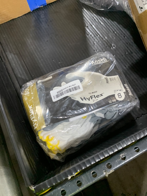 Photo 1 of Ansell HyFlex 11-800 Nylon Glove, Gray Foam Nitrile Coating, Knit Wrist Cuff, Medium, Size 8 (Pack of 12)