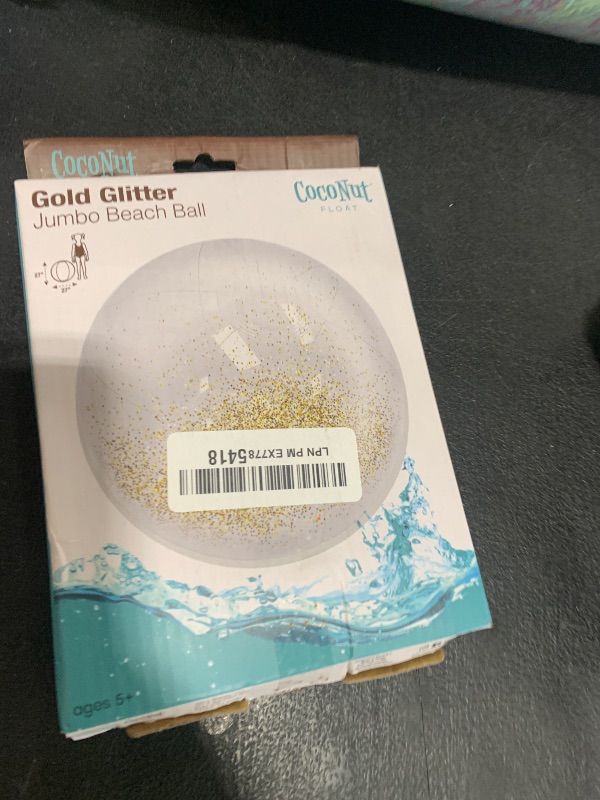 Photo 1 of Coconut Outdoor Jumbo Glitter Beach Ball - Large 27 Inch Inflatable Beach Ball - Great for Summer Parties & Swim Events