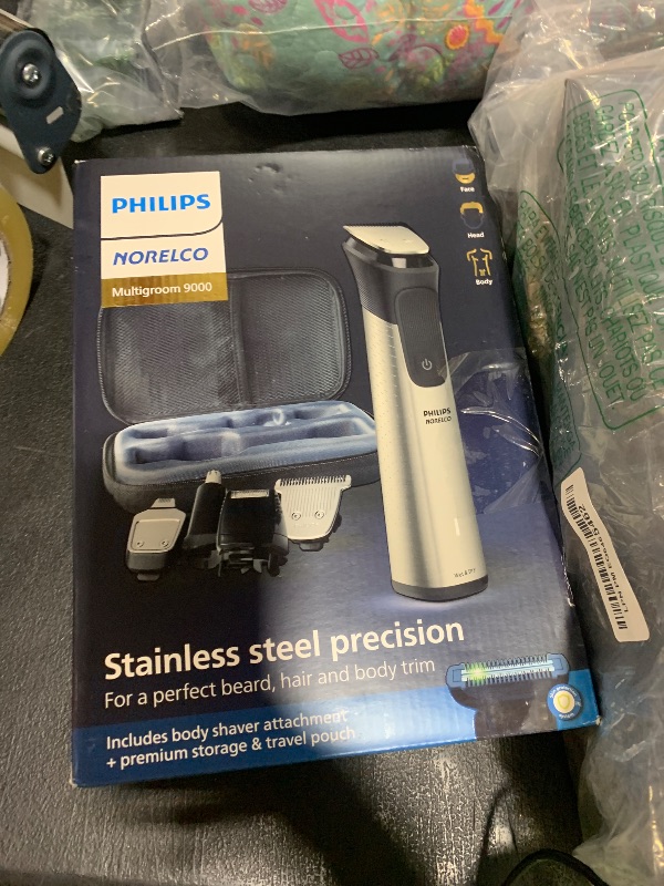 Photo 1 of Philips Norelco Multigroom Series 9000-21 Piece Men's Grooming Kit for Beard, Body, face, Nose, Ear Hair Trimmer w/Premium Storage case, MG9510/60