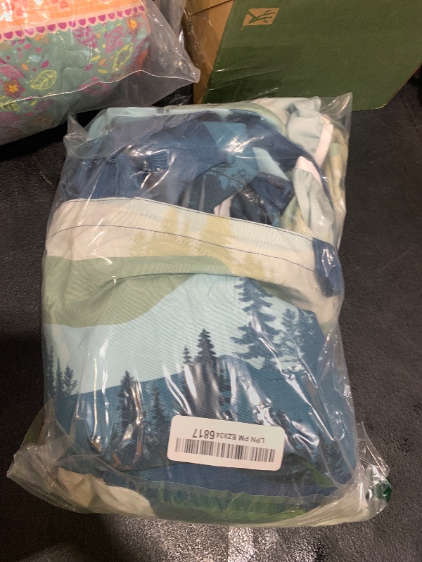 Photo 1 of RNOONY 6ft Polyester Picnic Table Cover with Bench Covers Windproof & Waterproof Tablecloth, Perfect for Camping Gifts & RV Essentials, Cool Camping Gadgets, with Carrying Bag, 72x30 Inches, 4Pcs,Blue