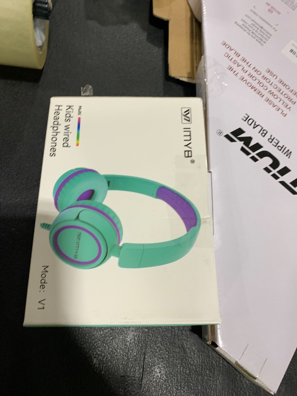 Photo 1 of IMYB V1 Kids Headphones, Wired Stereo Foldable Tangle-Free 3.5mm Adjustable On-Ear Headphones for Kids for School/Toddlers/Childrens/Teens/Boys/Girls/Ipad/Tablet/Kindle/Phones/Travel/Plane (Green)