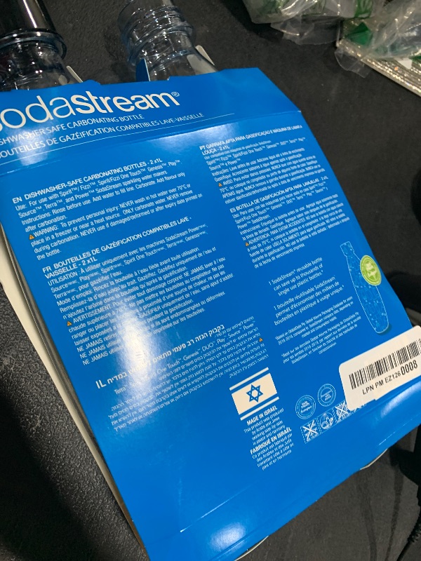 Photo 1 of sodastream 1L Twin Pack Dishwasher Safe Slim Bottle (Black)