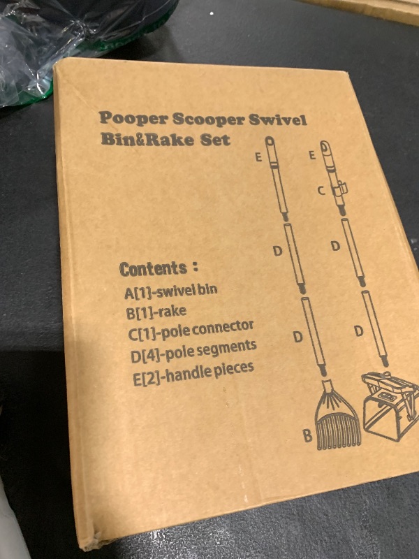 Photo 1 of FUSBUNTY Pooper Scooper Swivel Bin & Rake with 100 Waste Bags, Dog Pooper Scooper with Bag Attachment for Large Medium Small Dogs, Poop Scooper with Lid for Lawn Yard Dog Kennel