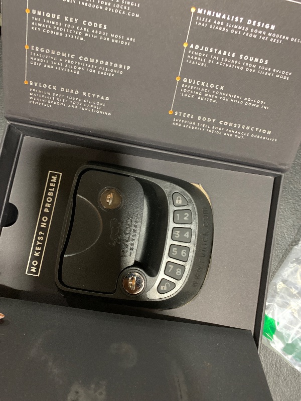Photo 1 of RVLock Class C Charter Keyless Entry Keypad and Handle with Fob, All Metal RV Door Lock and Latch Replacement Kit, Upgraded Silicone Keypad for Class C and A Motorhomes, Fits openings 4.5 x 3.5 Inches
