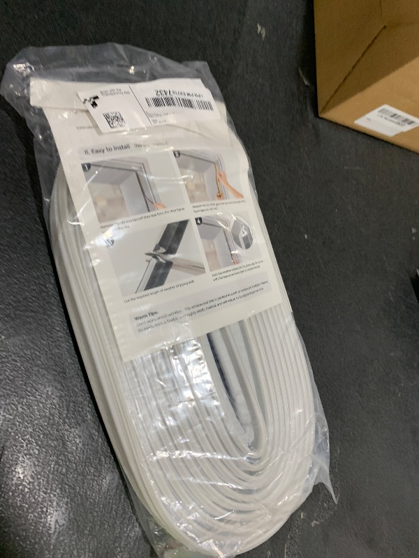 Photo 1 of Weather Stripping Door Seal Strip - Soundproof Q-Shaped Foam for Exterior Door Frame, Large Gap Seal, Noise Cancelling, Easy to Install (White, 19.8FT)