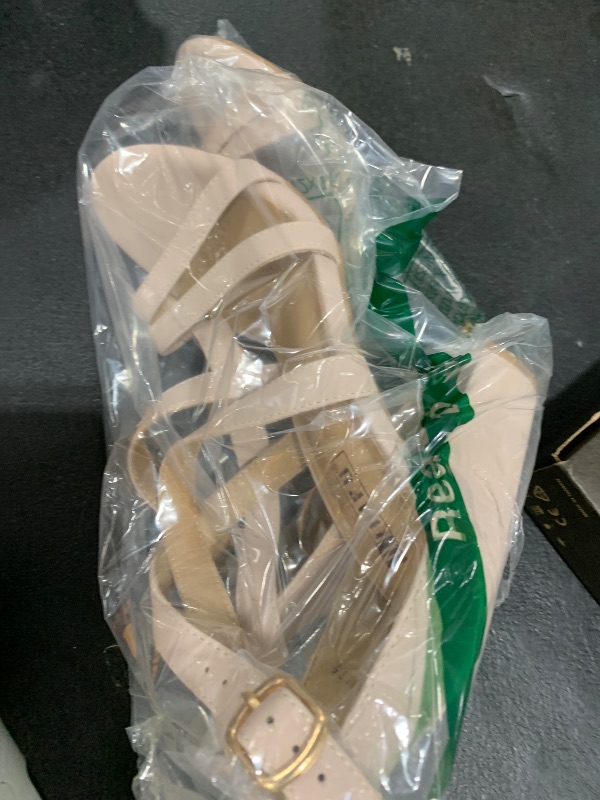 Photo 1 of IDIFU Women's Chunky Heel Sandal Strappy Open Toe Ankle Strap Dress Shoes for Women Bridesmaid Ladies in Wedding Evening Homecoming Prom (Nude Nubuck, 7.5 M US)