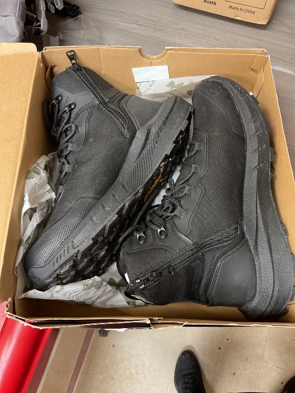 Photo 1 of NORTIV 8 Men's Tactical Hiking Boot Lightweight Cushion Sole Boots for Work All Day Side Zipper Motorcycle Combat Military Boot Arch Support 8 Inches Terrascope,Size 11,Black,NMUMMT2503