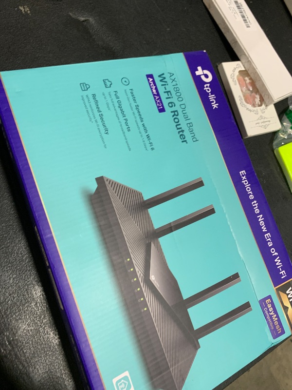Photo 1 of TP-Link AX1800 WiFi 6 Router V4 (Archer AX21) – Dual Band Wireless Internet, Gigabit, Easy Mesh, Works with Alexa - A Certified for Humans Device, Free Expert Support
