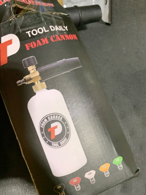 Photo 1 of Tool Daily Foam Cannon with 1/4 Inch Quick Connector, 1 Liter, 5 Pressure Washer Nozzle Tips