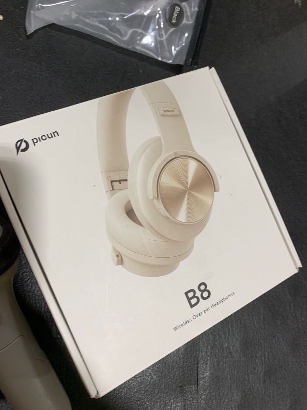 Photo 1 of Picun B8 Bluetooth Headphones, 120H Playtime Headphone Wireless Bluetooth with 3 EQ Modes, Low Latency, Hands-Free Calls, Over Ear Headphones for Travel Home Office Cellphone PC Khaki White