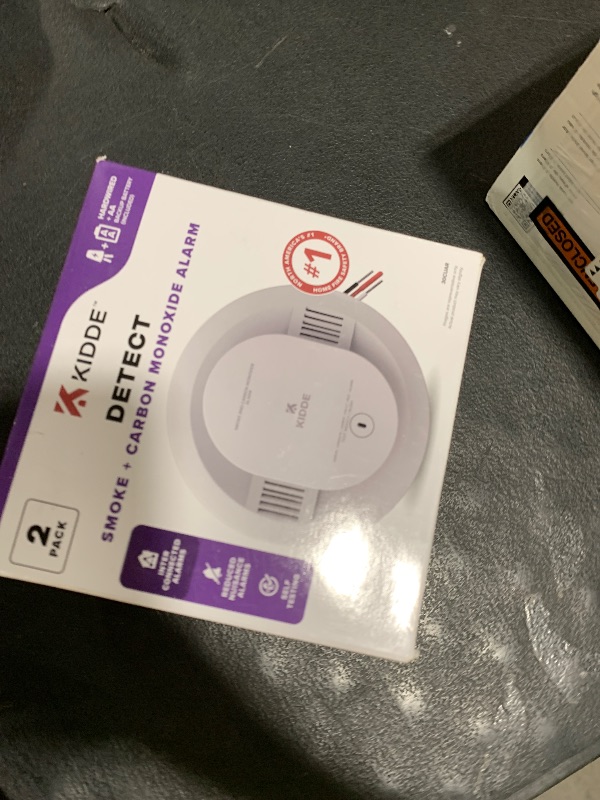 Photo 1 of Kidde Hardwired Smoke & Carbon Monoxide Detector, AA Battery Backup Smoke Alarm, Interconnectable, LED Warning Light Indicators, 2 Pack