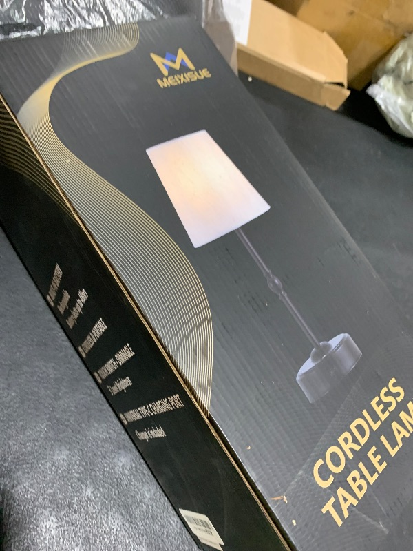 Photo 1 of MEIXISUE Cordless Rechargeable LED Table Lamp with Dimmer,Black Portables Desk Lamp,Small Bedside Lamp,Battery Operated Lamp for Patio Balcony Corner Camping Bar RV