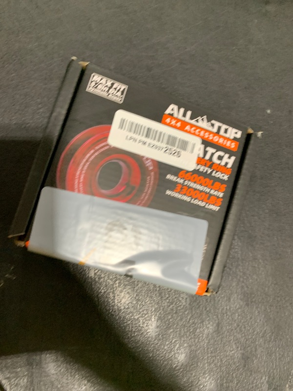 Photo 1 of ALL-TOP Recovery Ring 66000 LBS Winch Snatch Towing Ring, Tackle Pulley System, Rope Retention Safety Strap Included, Red