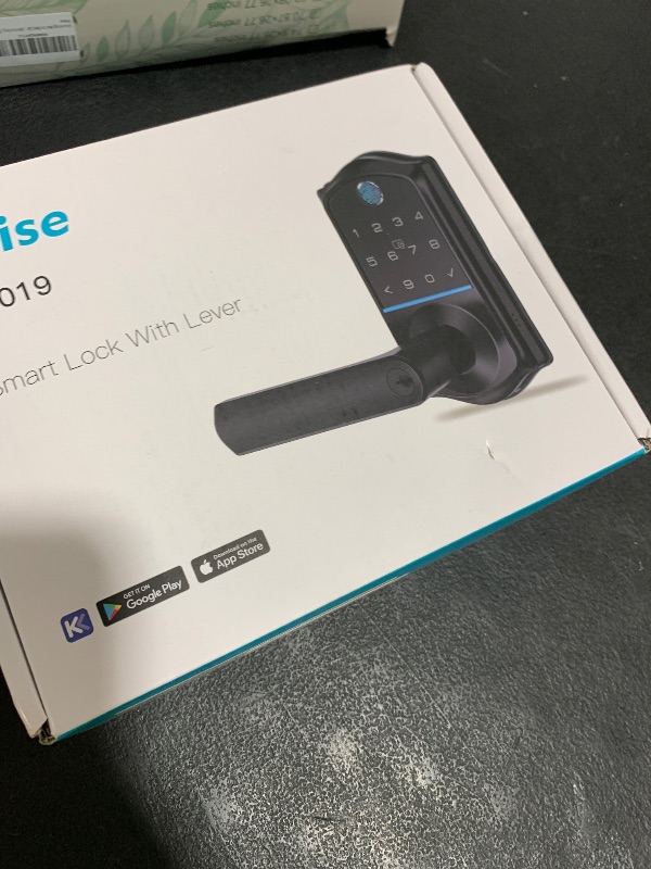 Photo 1 of Veise VE019 Fingerprint Smart Lever Lock - APP Control, Keypad Door Lock with Handle, Keyless Entry for Front Door and Bedroom, Electronic Digital Knob, Remote Grant, IP55 Weatherproof, Matte Black