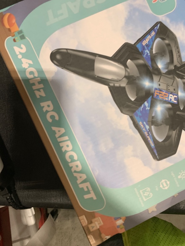 Photo 1 of Foam RC Plane Drone for Kids, Remote Control Airplane Fighter Jet with LED Light, Auto Hover, 360°Flip, 2 Batteries (16 Mins Flight), Easy to Fly for Beginners