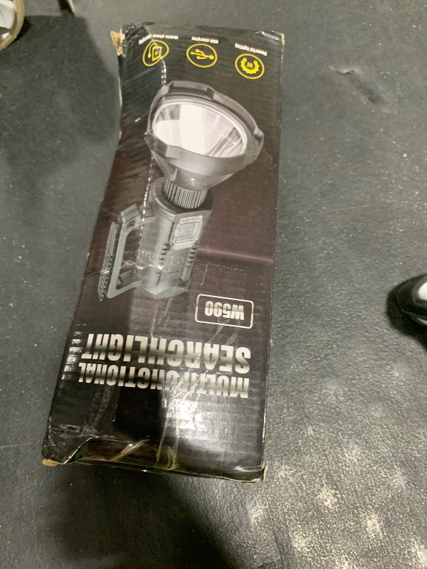 Photo 1 of ZEUSFIRE Rechargeable Spotlight Flashlight High Lumens, 3000 Lumens Super Bright Led Searchlight with Tripod and USB Output, IPX5 Waterproof 4 Modes Handheld Spotlight for Camping Hiking