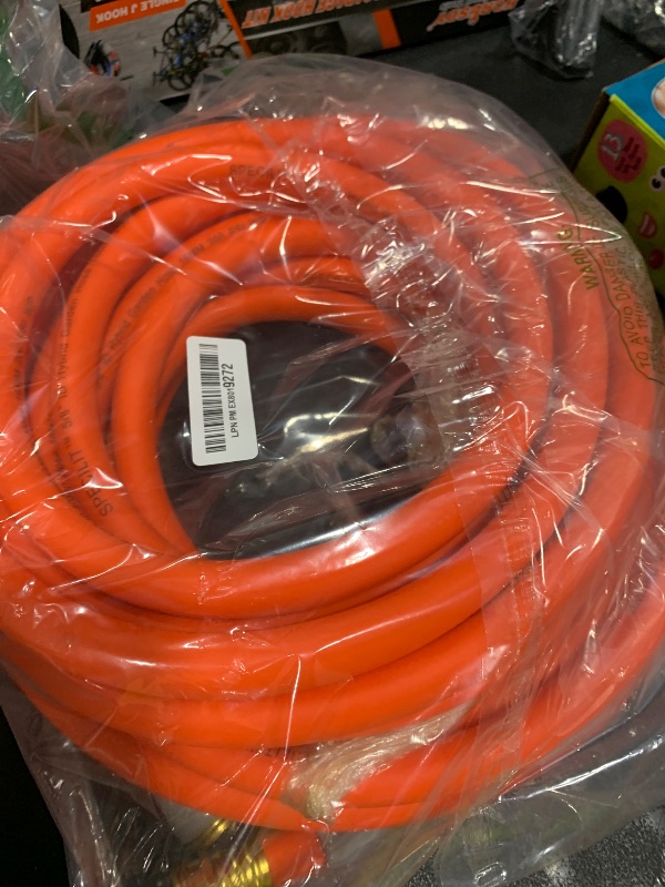 Photo 1 of SPECILITE Garden Hose 50 ft x 5/8 in Heavy Duty, Flexible and Lightweight Water Hose, Burst 600 psi, Kink-less Hybrid Rubber Hose for Backyard, 3/4'' Brass Fittings