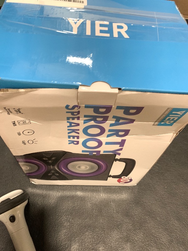 Photo 1 of YIER Bluetooth Speakers, Wireless TWS Portable Speaker with Lights,100dB Loud Subwoofer 80w(Peak) Stereo Sound, Bassup Technology, Long Playtime for Outdoor Party