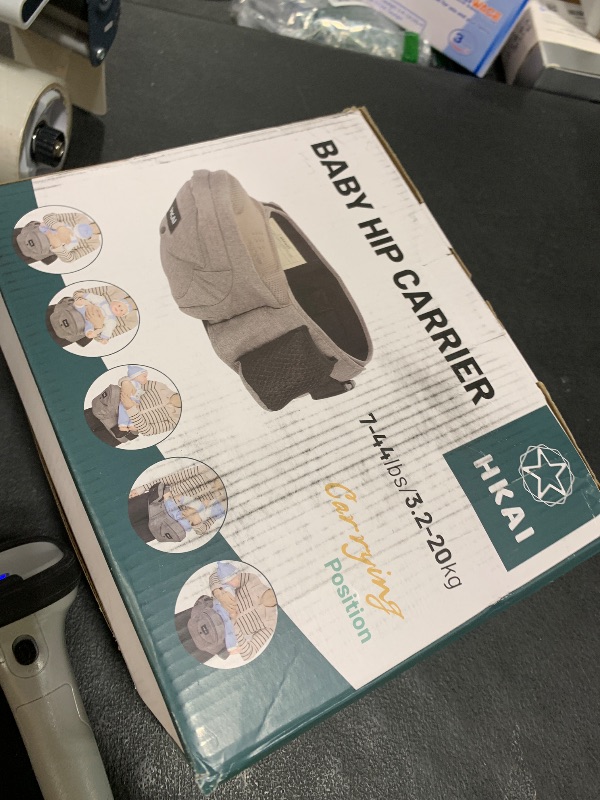 Photo 1 of HKAI Baby Hip Carrier, Mom’s Choice Award Winner, Baby Carrier with Adjustable Waistband & Breathable Mesh, Ergonomic Carrier with Non-Slip Hip Seat Surface for Newborns & Toddlers, (Grey)