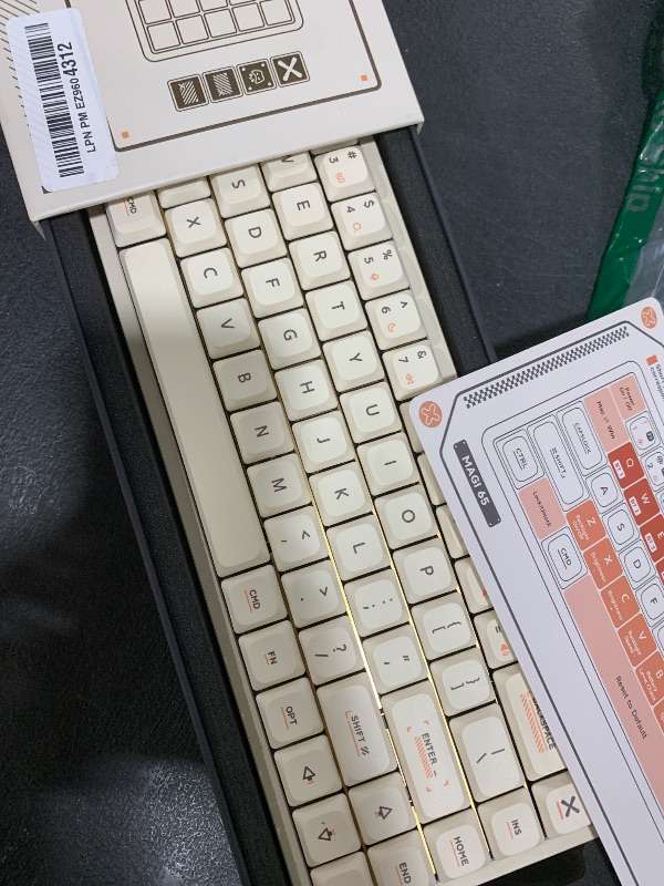Photo 1 of IQUNIX Magi65 Low Profile Mechanical Keyboard Wireless 65% Keyboard Ultra Slim for Creamy Typing, Hot Swappable, RGB Backlit, PBT Keycaps, Aluminum Case, BT/2.4G/USB-C, for Mac/Windows (Ochre White)