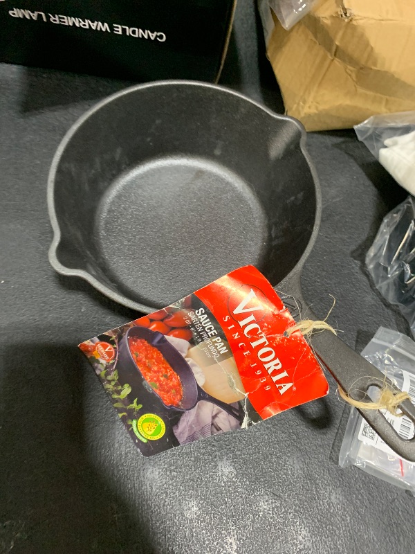 Photo 1 of Victoria Cast Iron Saucepan, Cast Iron Melting Pot, Made in Colombia, 2QT