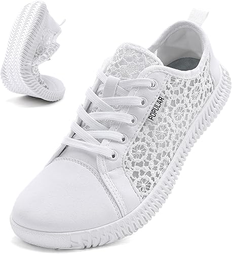 Photo 1 of Women's Wide Toe Box Shoes Zero Drop Non Slip Extra Wide Width Fashion Sneakers Ultra Light Breathable Walking Shoes Casual Sneakers for Travel Work Trainers