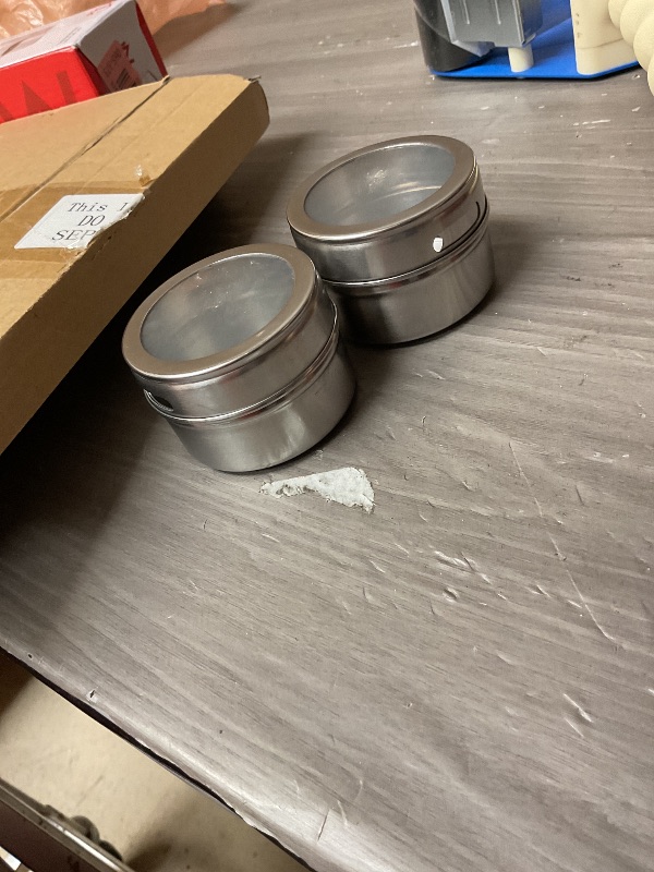 Photo 1 of FoldTier Magnetic Spice Containers Set - 20 Pcs 2oz Jars With Sift and Pour Lids, Stainless Steel, 6.6 Feet Tape for Kitchen, Cabinets, Refrigerator, Wall