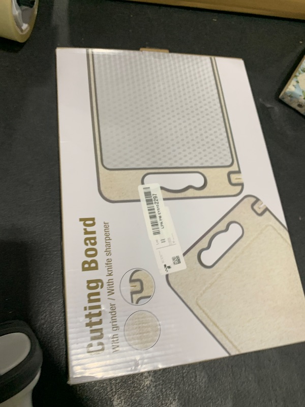 Photo 1 of LOZOVIN Double Sided 304 Stainless Steel & Wheat Straw Cutting Board, 14.4"*9.8" Non Toxic Chopping Board, Separately Handle Meat and Vegetables, Dishwasher Safe, Scratch Resistant Mesh Design
