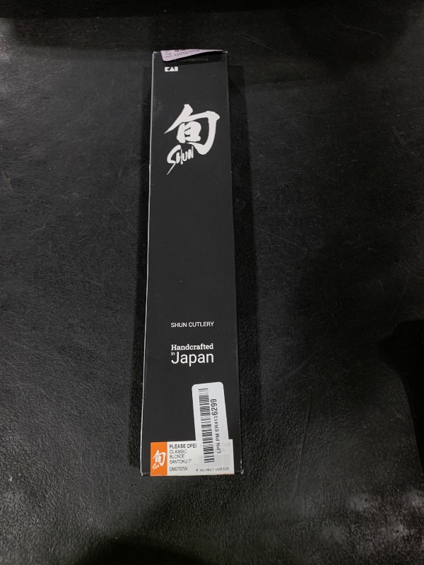 Photo 1 of Shun Classic Blonde 7" Santoku Knife, Handcrafted Japanese All Purpose Knife, VG-MAX Core with Damascus Stainless Steel Cladding, Pakkawood Handle, Versatile Japanese Cutting Tool