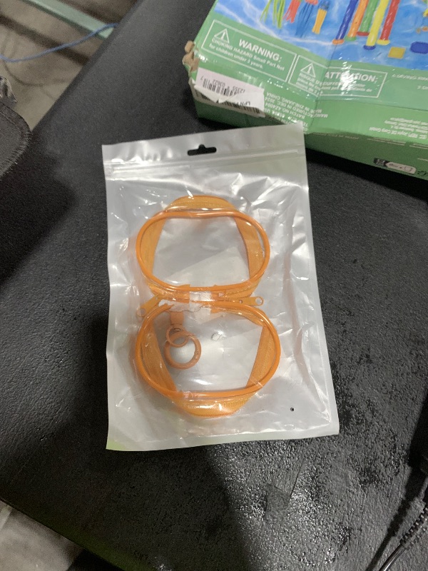Photo 1 of Storage Bag for Organizing Data Cables, Earphone, Chargers, Keys, Change, Portable Transparent Storage Bag, Clear Figure Display Bag with Keychain, Portable Multi-Function Storage Box(Orange)