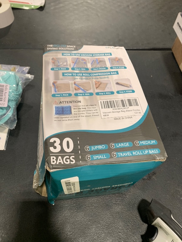 Photo 1 of 30 Pack Vacuum Storage Bags, Space Saver Vacuum Storage Bags, Vacuum Seal Bags for Clothing, Clothes, Comforters and Blankets, Hand Pump Included