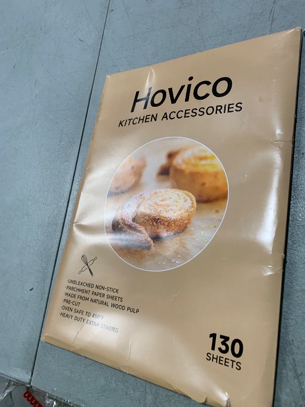 Photo 1 of Hovico 130PCS Parchment Paper Baking Sheets, 9x13 Inch, Precut Non-Stick Parchment Sheets for Baking, Grilling, Air Fryer, Steaming, and More (Unbleached) - Perfect for BBQ, Picnic, Festival, Bread
