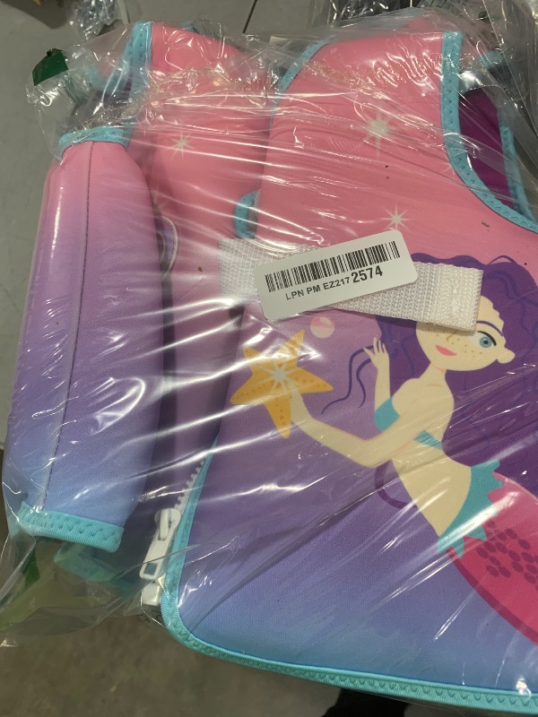 Photo 1 of Pottwal Swim Vest for Kids - Swim Jacket for 3-6 Years (40-66LBS) - Buoyancy Aid Made of Neoprene & EPE - with Adjustable Crotch Strap - Pink Purple Mermaid