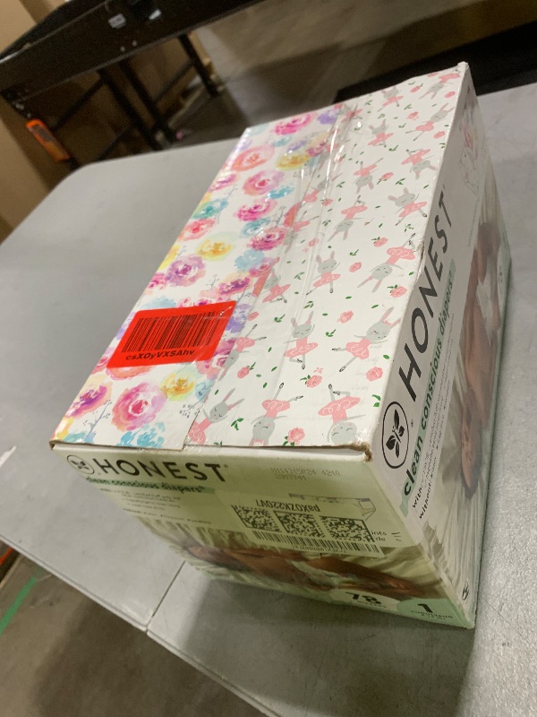Photo 1 of The Honest Company Clean Conscious Diapers for Delicate Skin | Up to 100% Leakproof | Hypoallergenic, Fragrance Free | Girl Prints | Club Box, Size 1 (8-14 lbs), 78 Count (Prints May Vary)