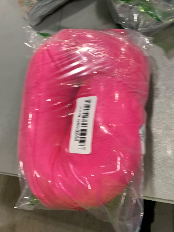 Photo 1 of Wolf Essentials Kids Travel Neck Pillow - Cozy Soft Microfiber, Compact Design for Airplane, Car Seat, or Toddler Travel Support – Pink