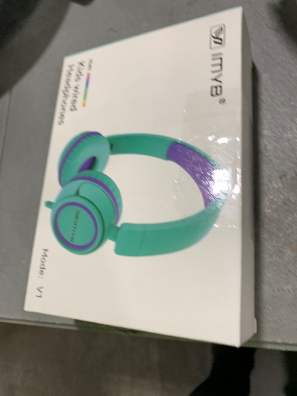 Photo 1 of IMYB V1 Kids Headphones, Wired Stereo Foldable Tangle-Free 3.5mm Adjustable On-Ear Headphones for Kids for School/Toddlers/Childrens/Teens/Boys/Girls/Ipad/Tablet/Kindle/Phones/Travel/Plane (Green)
