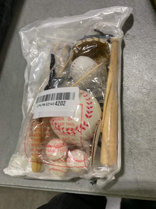 Photo 1 of RAYNAG 16-Piece Baseball Party Decorations - Sports Cake Toppers & Stand for Birthday Theme