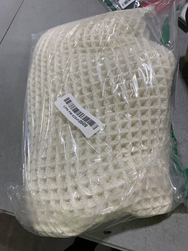 Photo 1 of SUBRTEX Waffle Braided Bath Mat, 20" x 32" Soft Waffle Bath Rugs, Absorbent Non Slip Bathrooom Mats, Machine Washable Area Rug for Bathroom, Quick Dry, White