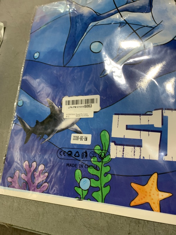 Photo 1 of WERNNSAI Pin The Fin on The Shark Party Games - Shark Birthday Decorations Under The Sea Party Game Poster with 24 Pcs Stickers for Kids Birthday Family Classroom Activities