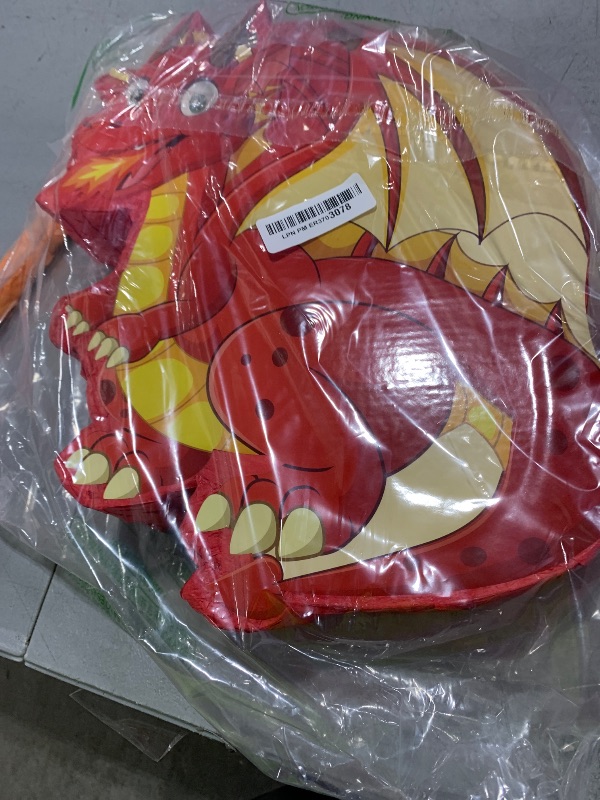 Photo 1 of Harrycle Dinosaur Piñata Set Dragon Piñata with Stick and Blindfold Confetti Dino Themed Red Fire Breathing Dragon for Birthday Party Game Supplies Chinese New Year Decoration