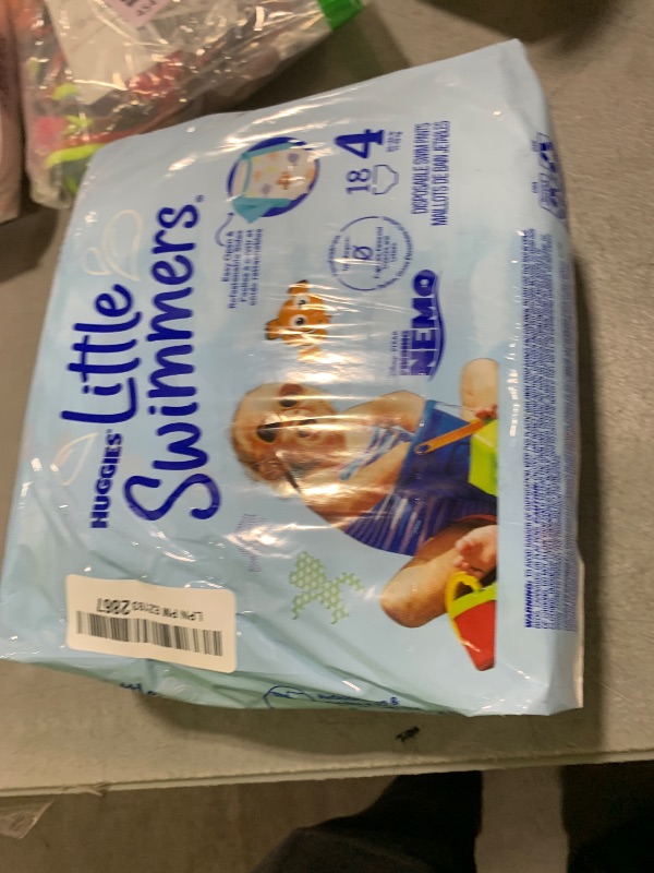 Photo 1 of Huggies Little Swimmers Disposable Swim Diapers, Size 4 (24-34 lbs), 36 Ct (2 packs of 18), Packaging May Vary