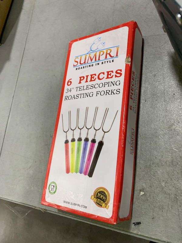 Photo 1 of Smores Sticks For Fire Pit - Marshmallow Roasting Sticks For Campfire, Rotating Smore Sticks Set of 6 - Safe, Fun Telescoping Multicolored 34 Inch Hot Dog Sticks - SUMPRI Long Camping Skewers