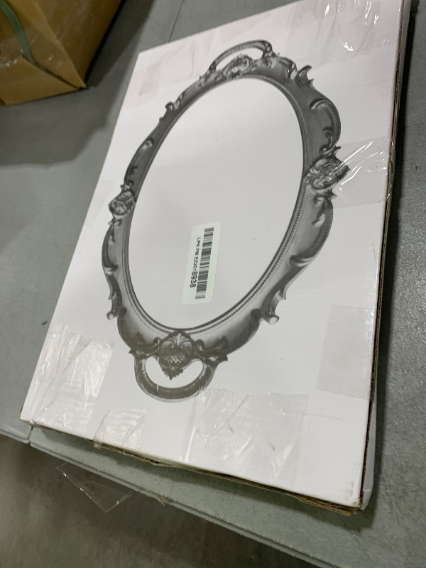 Photo 1 of Tstarer Antique Decorative Gold Framed Square Mirror Tray, Jewelry & Cosmetics Organizer for Dresser, Square - 9.5" W x 14.5" L (Bronze)
