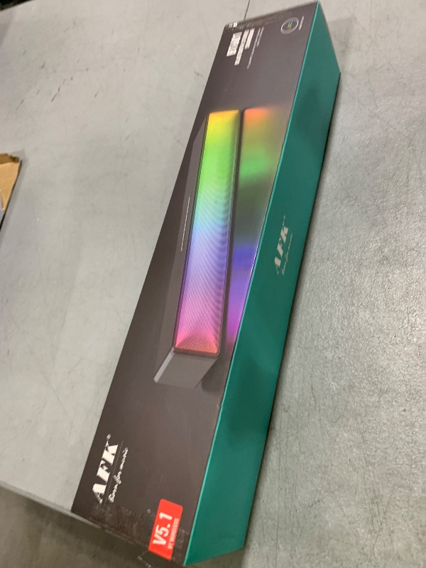 Photo 1 of AFK Computer Speakers, Computer Sound Bar with RGB Lights, USB Powered PC Speakers with Stereo Sound, Bluetooth 5.1 and 3.5mm Aux-in,Gaming Speakers for Desktop