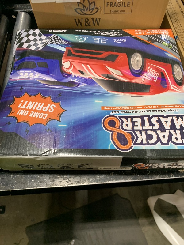 Photo 1 of Slot-Car-Race-Track-Sets for Boys Kids, Battery or Electric Race Car Track with 4 High-Speed Slot Cars, Dual Racing Game 2 Hand Controllers Circular Overpass Track, Toys Gifts for 6-8 8-12 Boys Girls